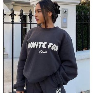 White Fox Boutique Black Charcoal offstage Sweatshirt